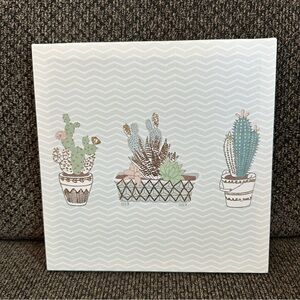 Farmhouse cactus succulent plant canvas wall art